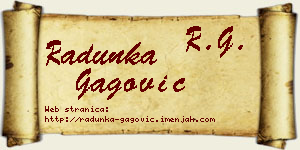Radunka Gagović vizit kartica